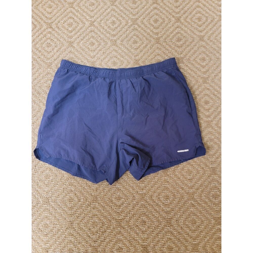 Womens dark blue fitness gear athletic shorts with inner liner and pockets
